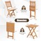 3 Pieces Acacia Wood Patio Bistro Set with Soft Seat Cushions Ideal for Outdoor Use
